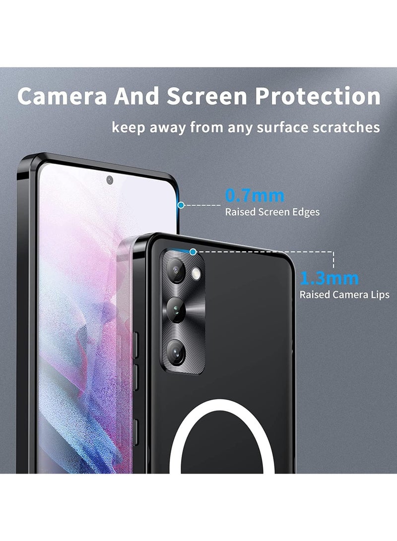 Case for Galaxy S20 FE/S20 FE 5G/S20 FE 2022, Compatible with Mag-safe Magnetic Adsorption Metal Bumper Back Frosted PC Cover for Galaxy S20 FE - Image 4